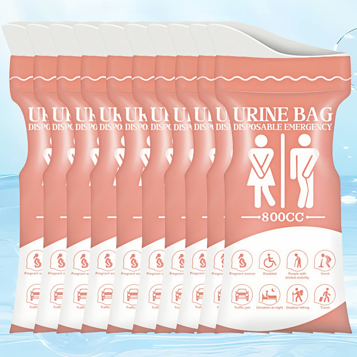 Disposable Urine Bags 800 ml for Car & Travel