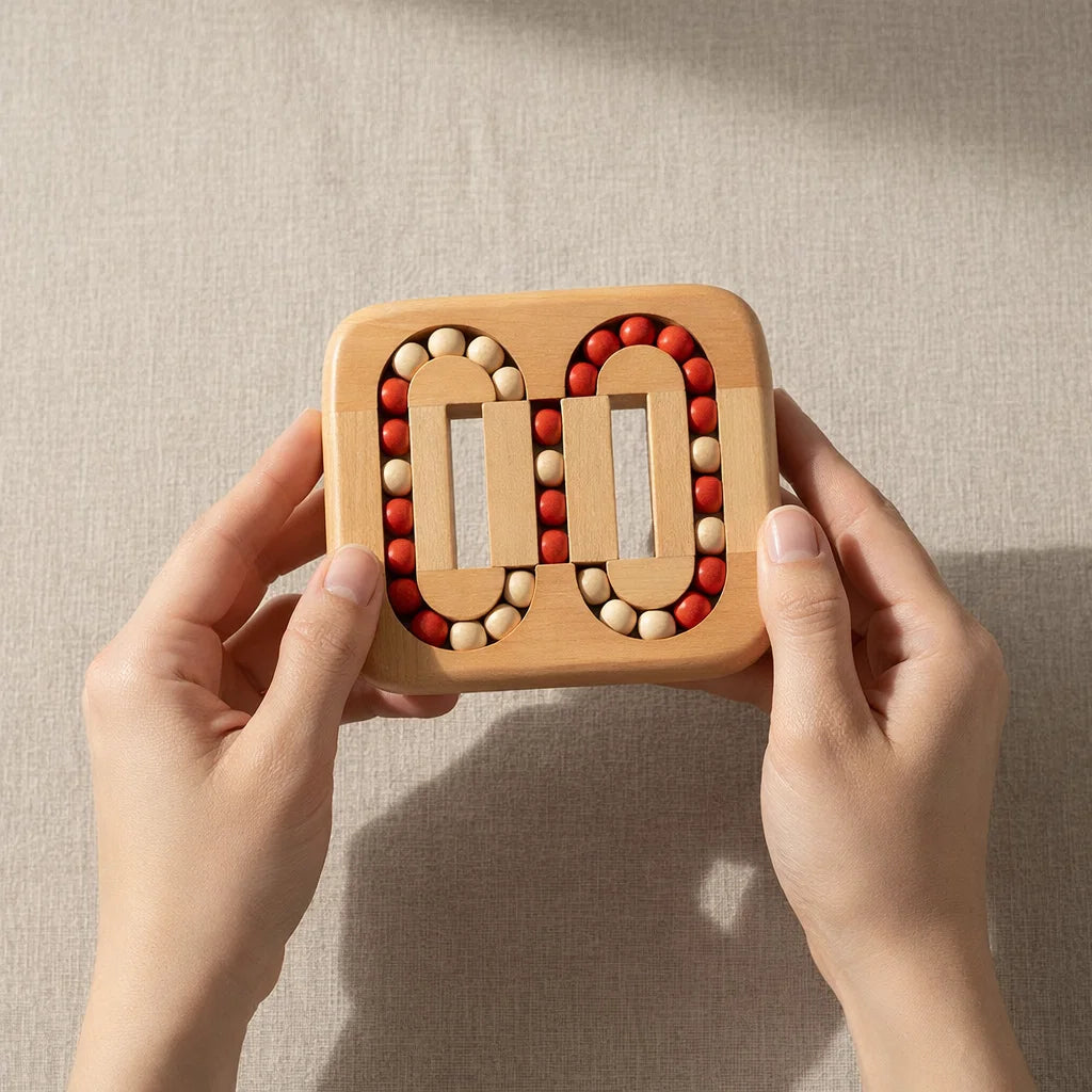 Wooden rotating puzzle game
