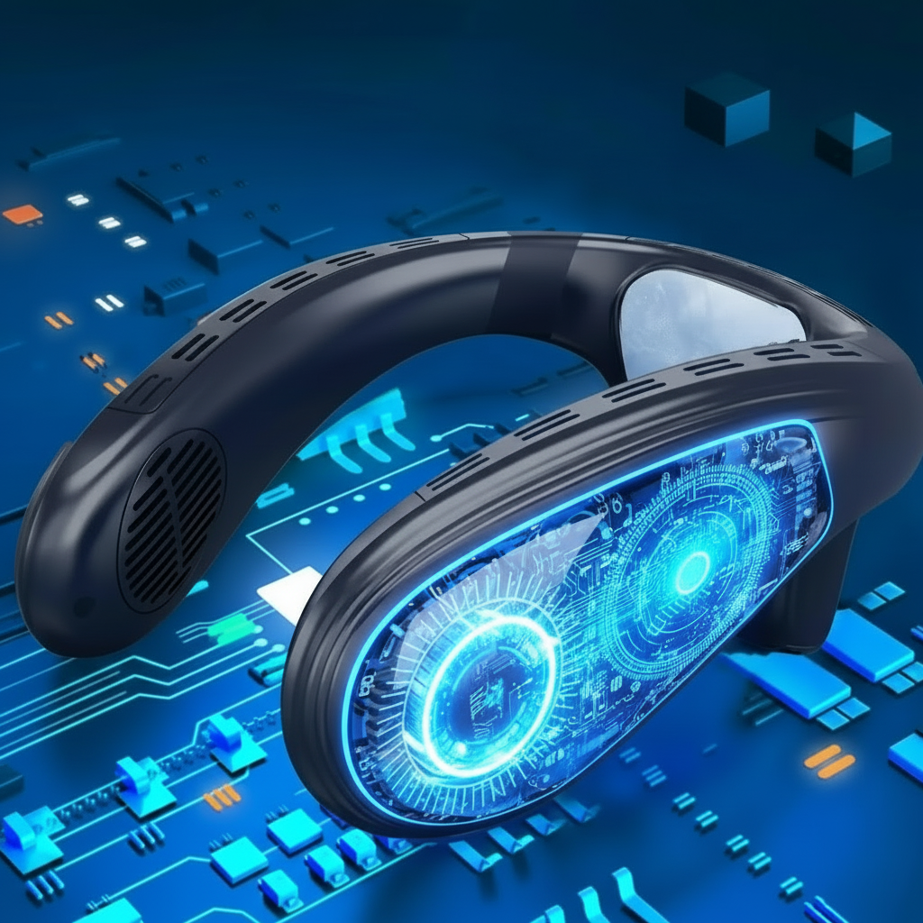 Wearable Neck Fan – Portable Rechargeable with Surround Airflow & Extended Battery