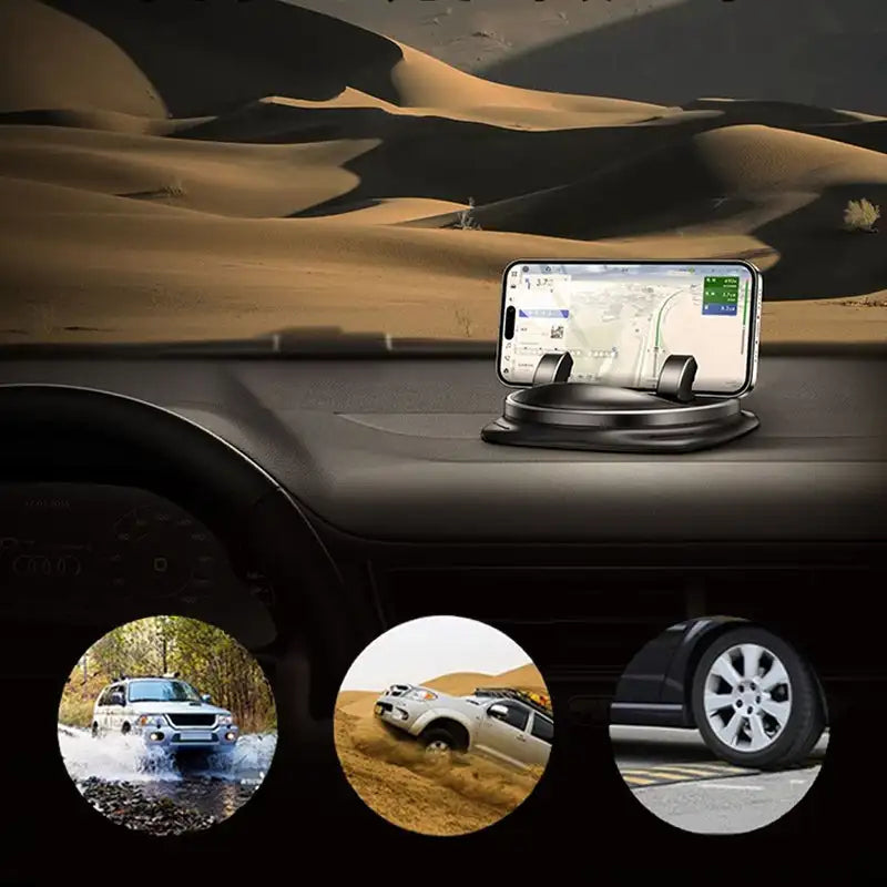 Universal Car Phone Mount – 360° Rotating Dashboard and Vent Holder