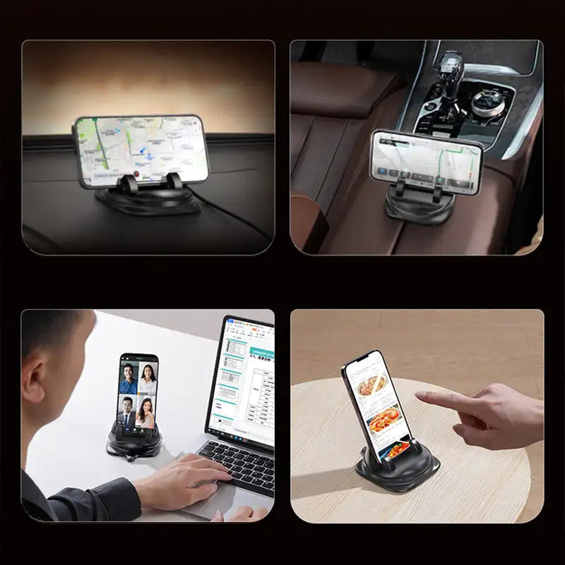 Universal Car Phone Mount – 360° Rotating Dashboard and Vent Holder