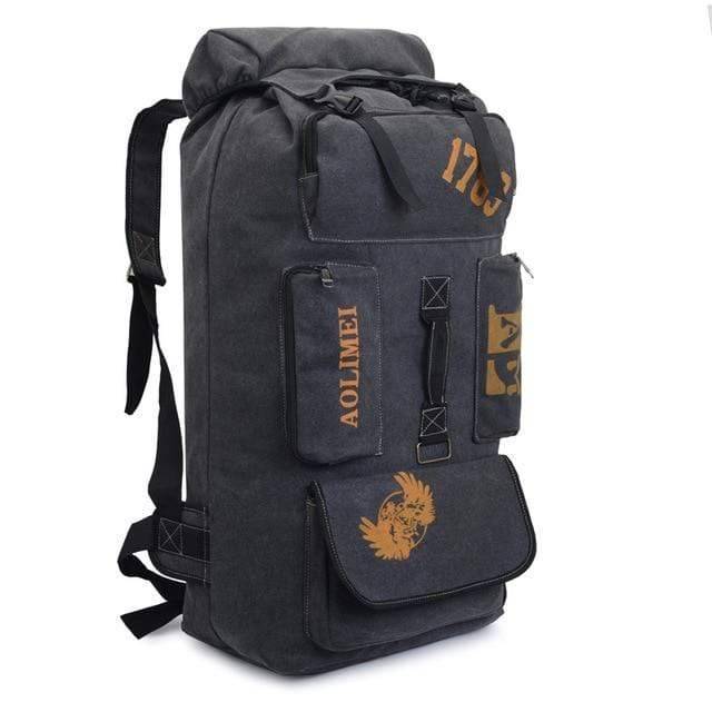 100L Heavy-Duty Canvas Backpack for Camping and Hiking