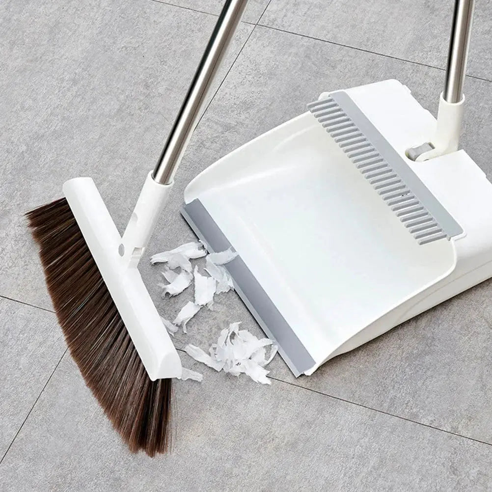 Broom with Dustpan Set | Upright Sweeping Without Stooping | Comb-Edged | CleanStand