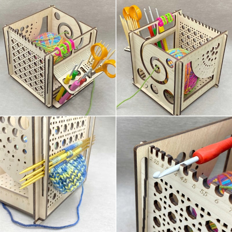 Tangle-Free Crafting Joy | Storage for Needles Scissors Supplies | Seamless Thread Movement Without Snags | KnitNest