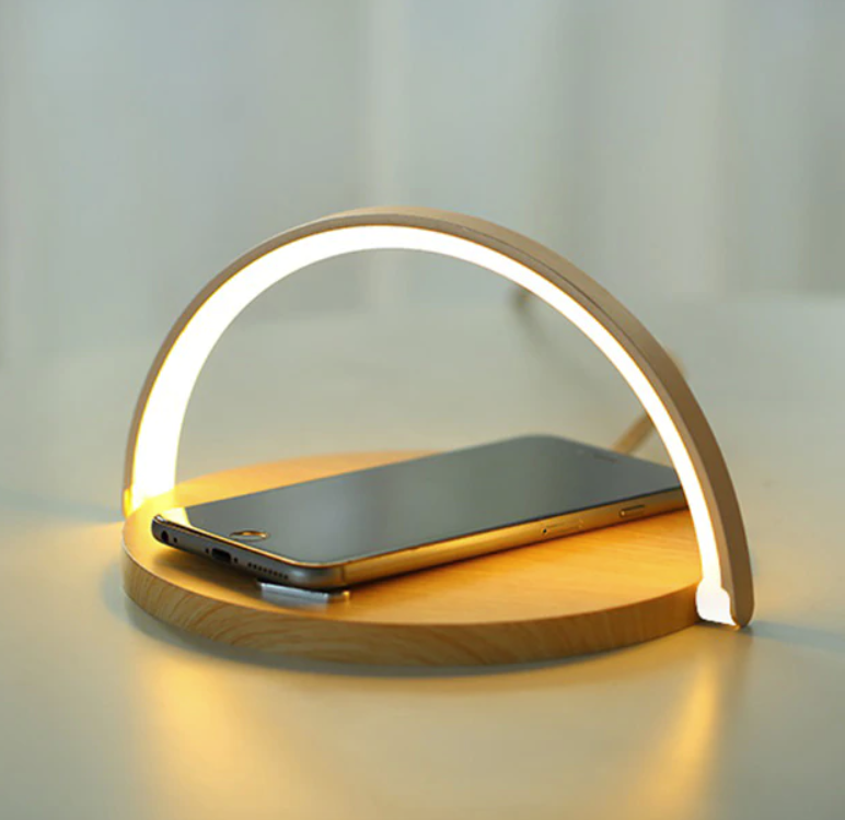 LED Nightstand Lamp with Wireless Charging Pad
