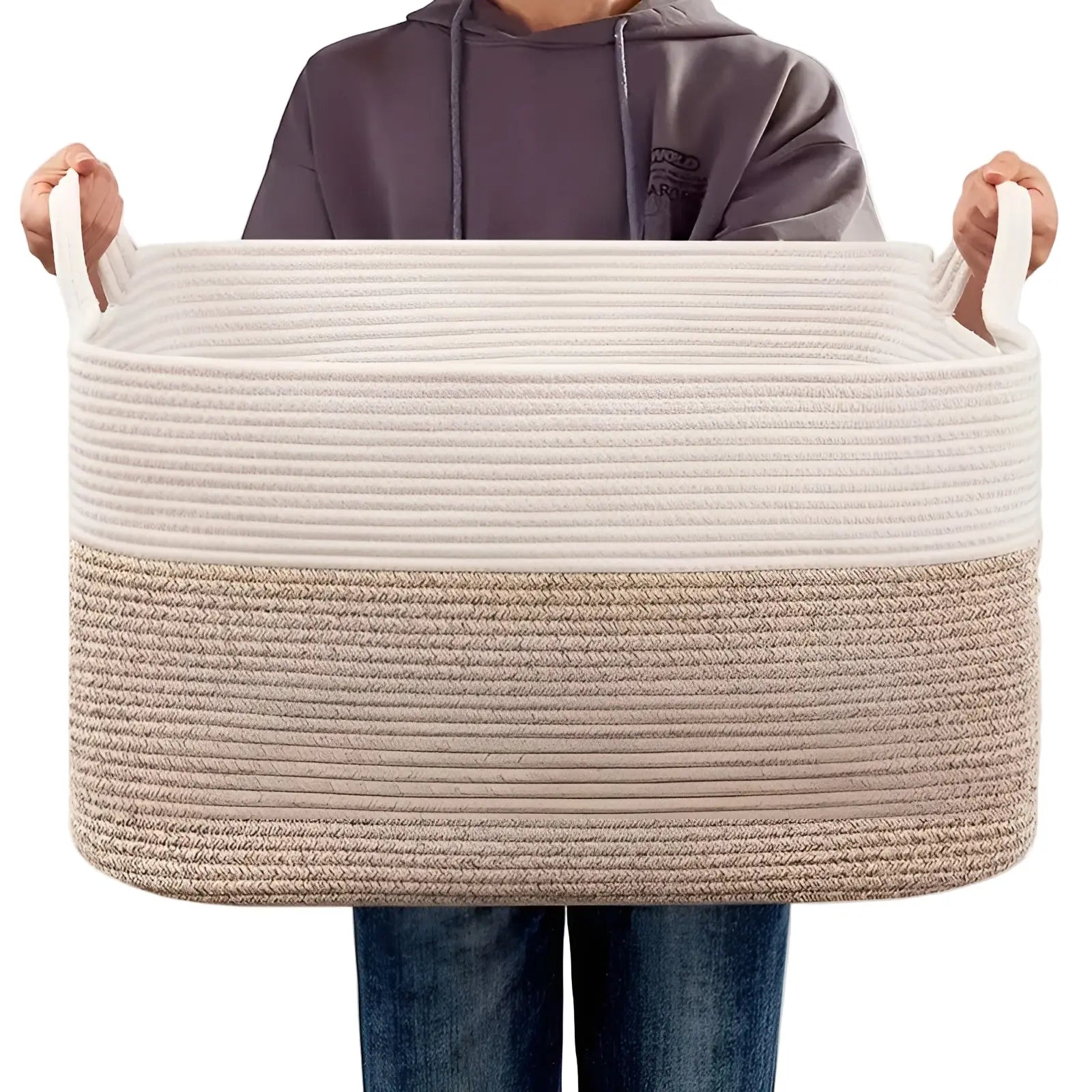 Woven Basket | Interlaced Pattern | Carry Handles | WohnHafen