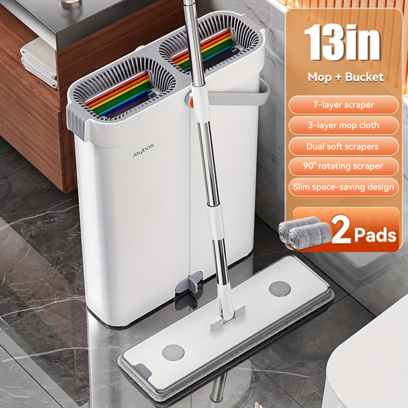 Mop Set with Bucket | Flat Mop in 33 cm or 40 cm Sizes