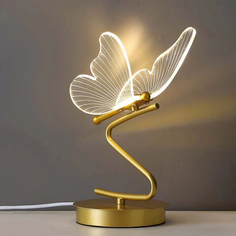 Butterfly LED Desk Lamp with Acrylic Wings – Warm Ambient Light