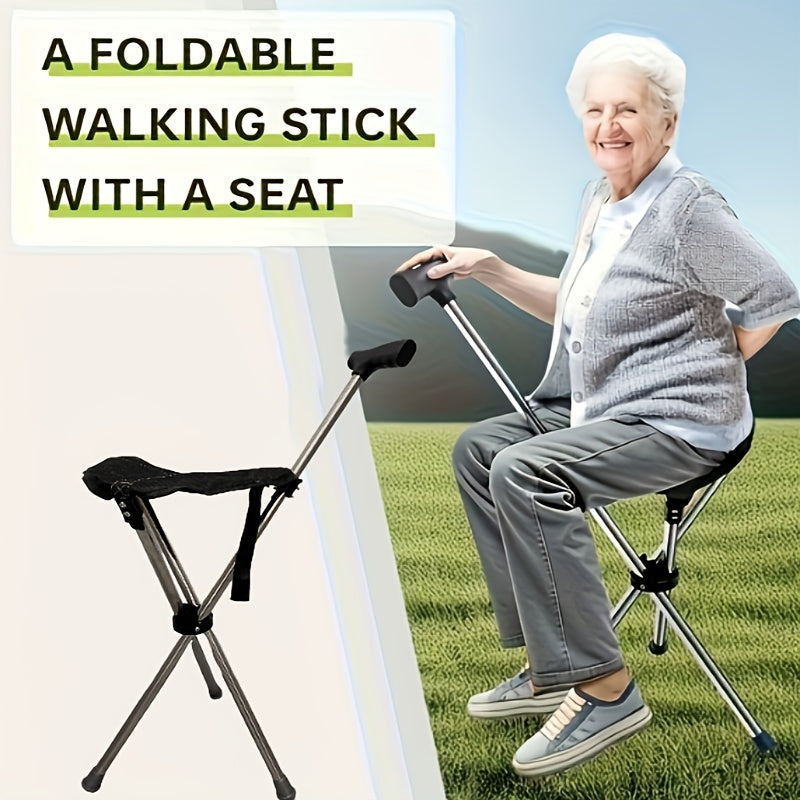 Walking Cane with Seat - 2-in-1 Design