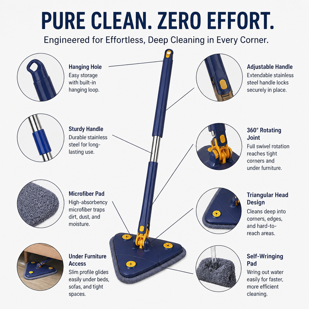 VividSweep™ — Effortless Shine That Reaches Every Hidden Corner Without the Strain