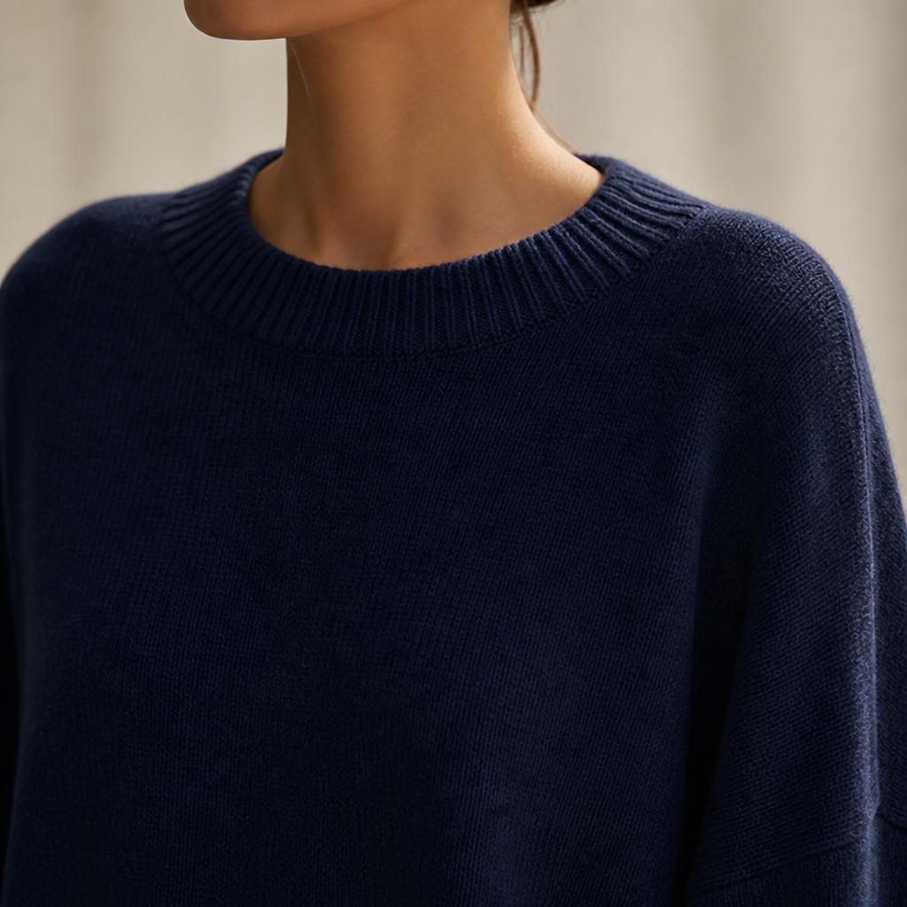 SerenoWave™ – Effortless Asymmetric Poncho Sweater with Batwing Sleeves