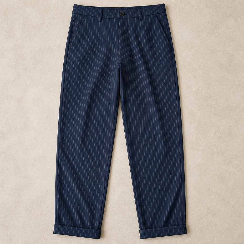Virelia™ – Tailored Pinstripe High-Waist Straight-Leg Pants