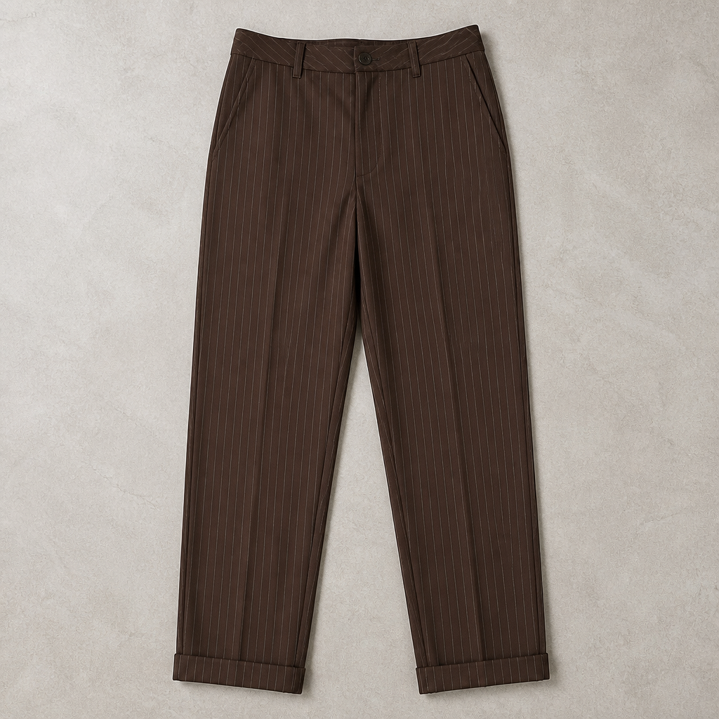 Virelia™ – Tailored Pinstripe High-Waist Straight-Leg Pants