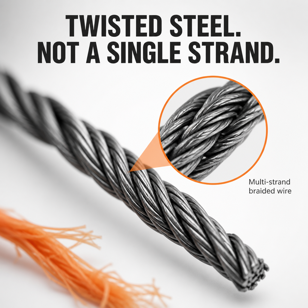 SteelGuard Pro™ — Replace Snapping Nylon with Twisted Steel That Won't Break | 2-Pack