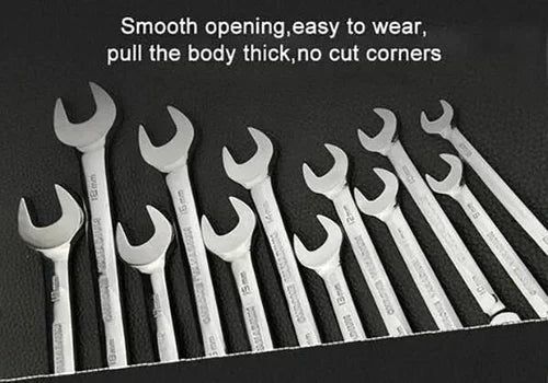 Ratchet wrench for open pipes (fixed head - flexible head 2 IN 1)