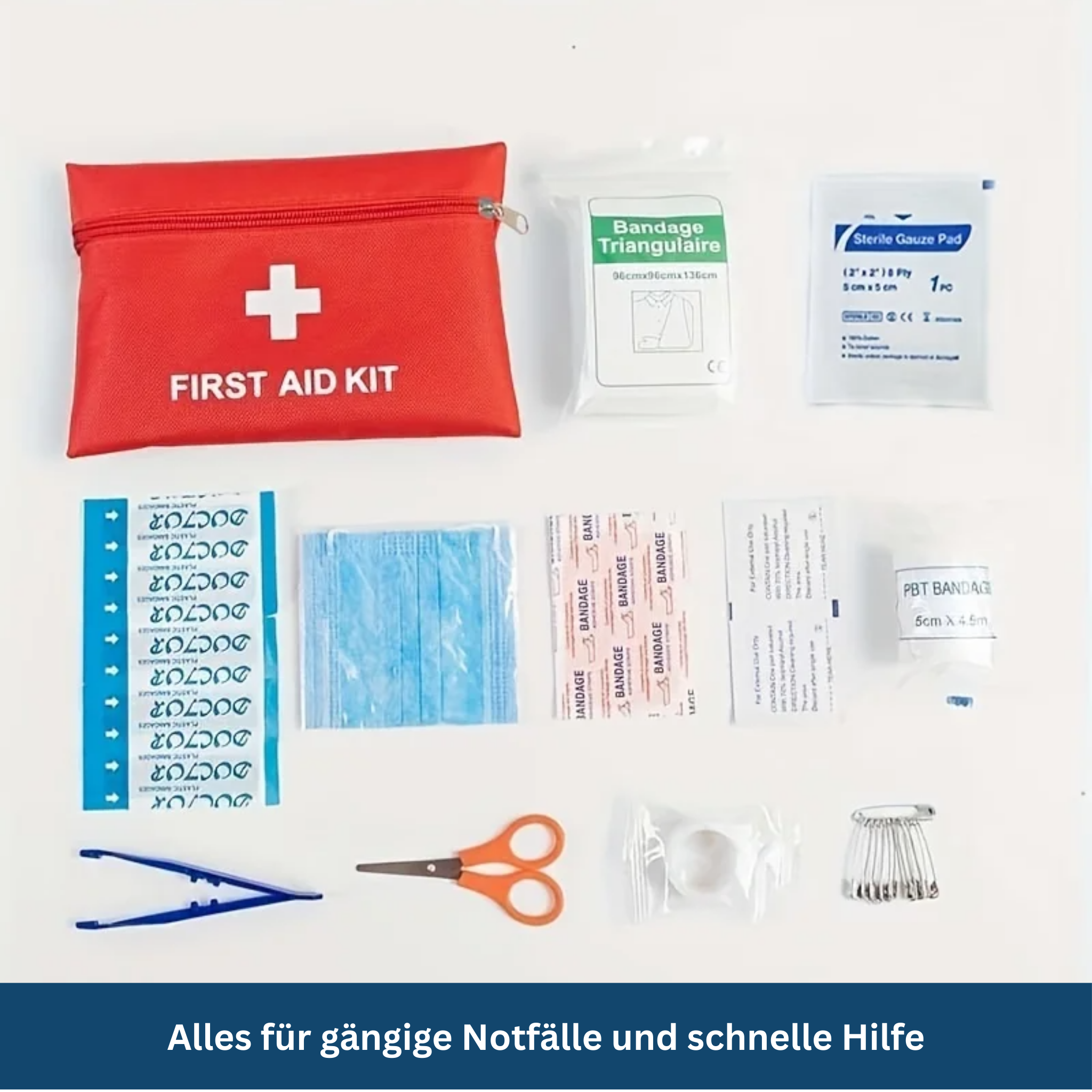 First Aid Kit for Outdoor Activities and Vehicle Emergencies