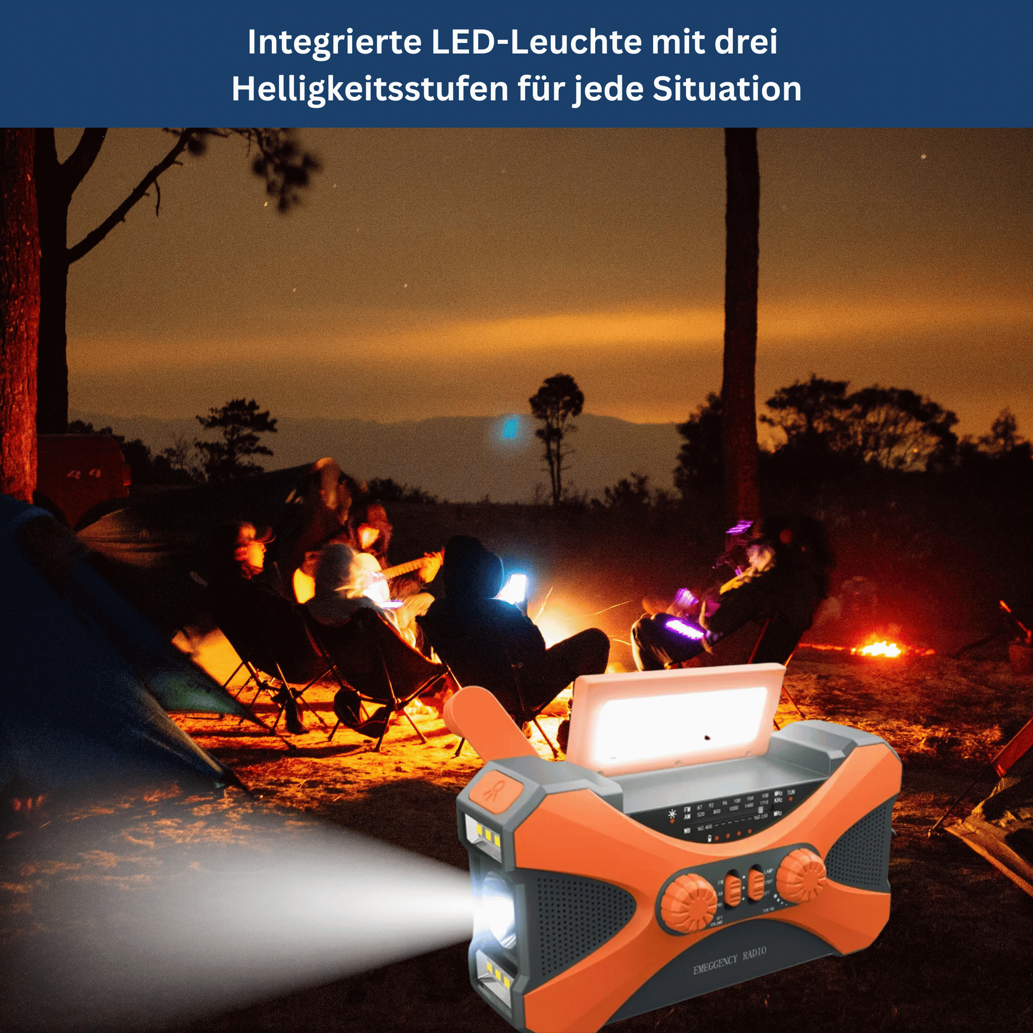 Solar and Hand Crank Emergency Radio with 10,000mAh Power Bank