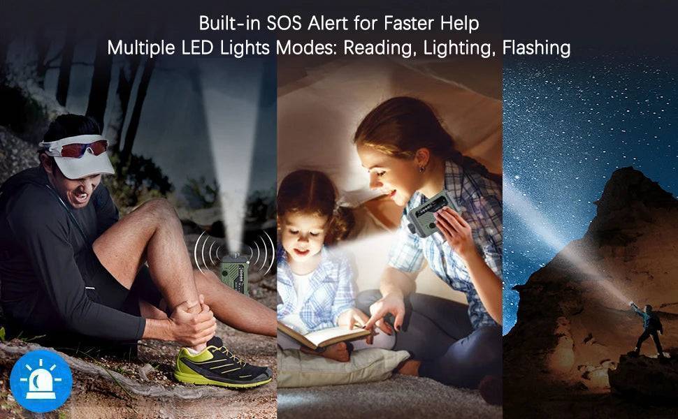 Hand Crank Solar Radio with Flashlight and Power Bank for Emergencies