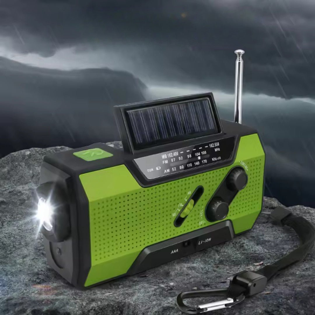 Hand Crank Weather Radio with Solar Power and 4000mAh Battery
