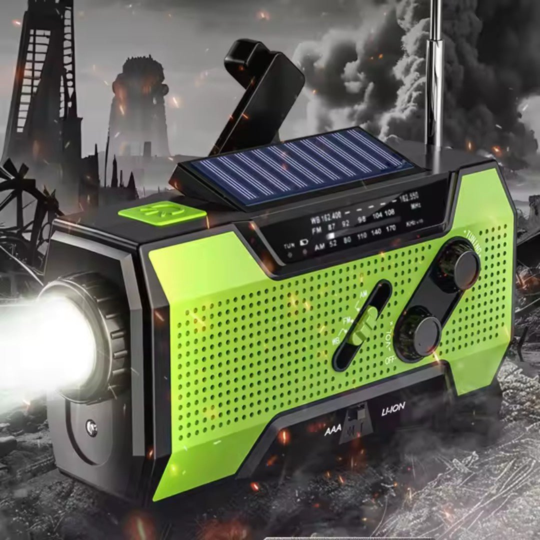 Hand Crank Weather Radio with Solar Power and 4000mAh Battery