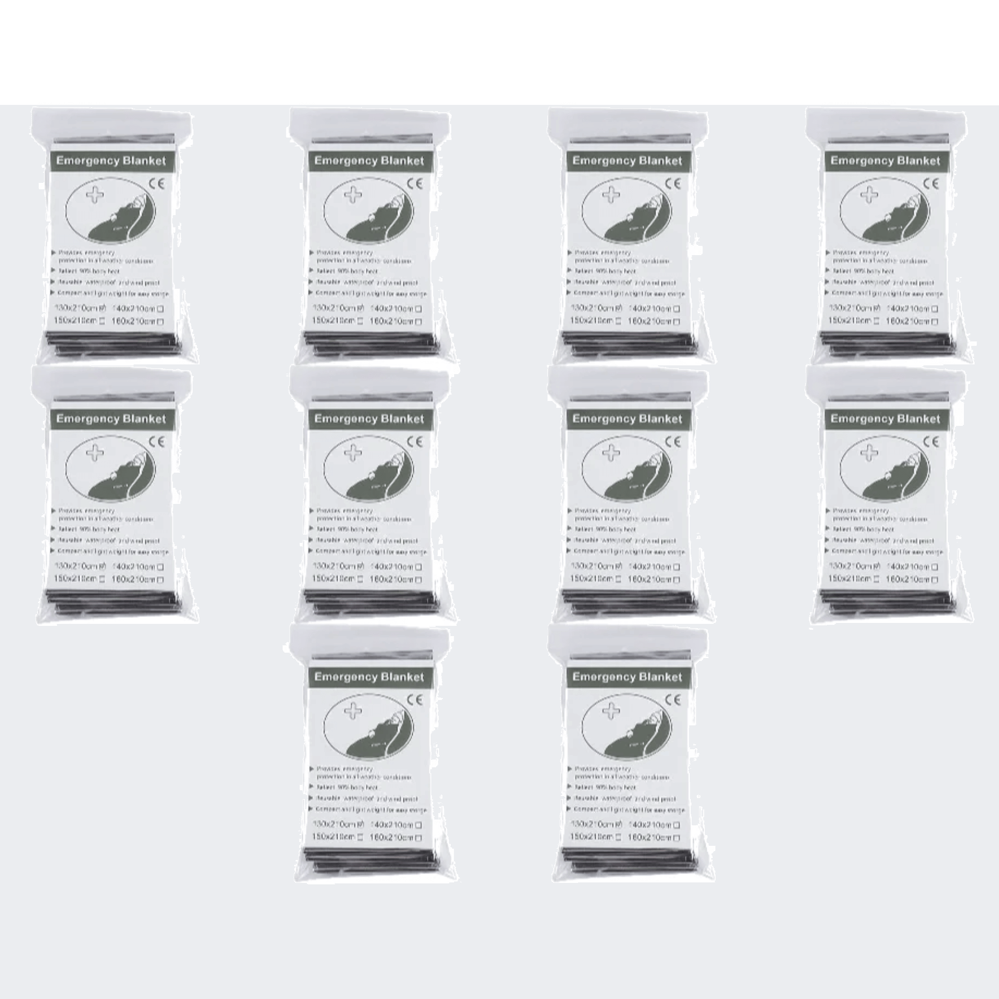 10-Pack Mylar Thermal Blankets for Emergency Survival