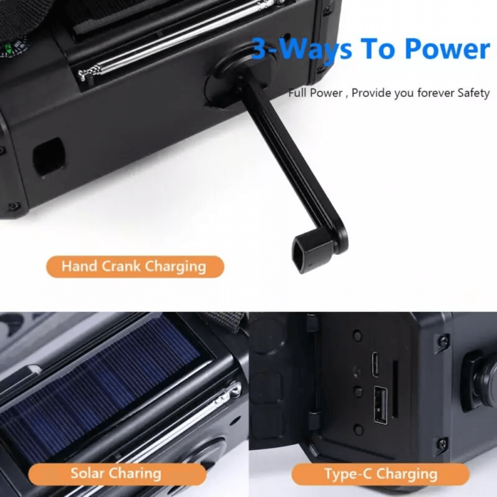 Weather Alert Radio with 10000mAh Battery Backup
