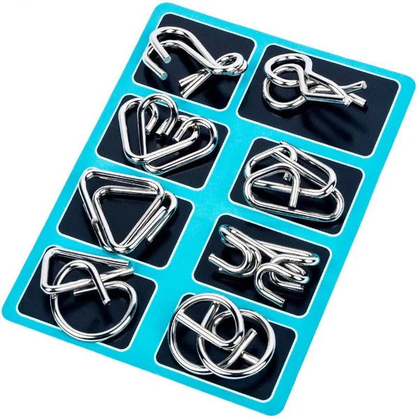 Metal Puzzle Set with 8 Pieces for Puzzle Enthusiasts