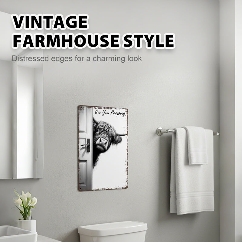 RustiCow™ Smile Sign — Turn Your Bathroom Into a Joyful, Unforgettable Conversation Starter