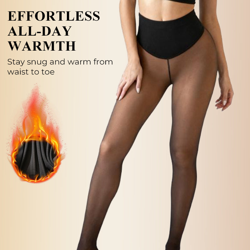 VelouraFlex™ – Sheer Thermal Sculpting Tights with Compression Waistband