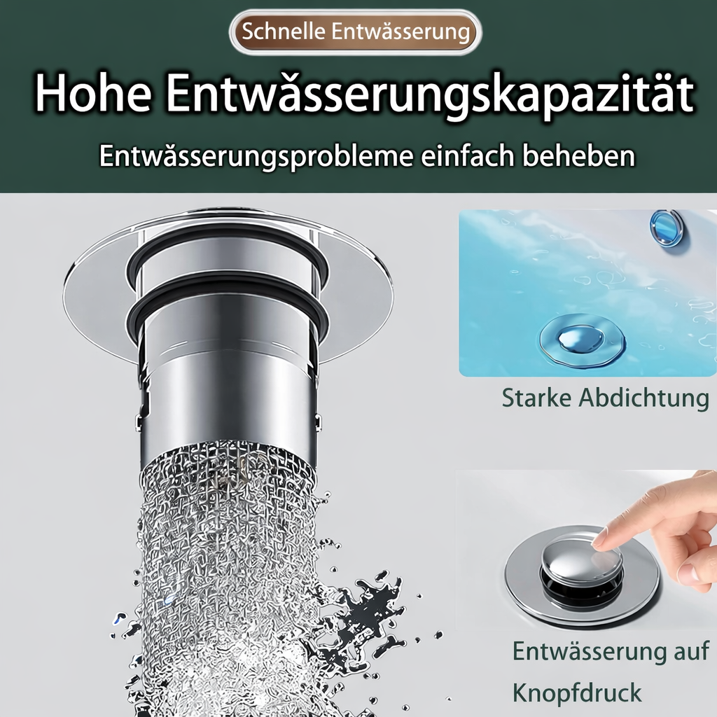 Sink Drain Plug | Stainless Steel Clog-Resistant Filter | FilterPro