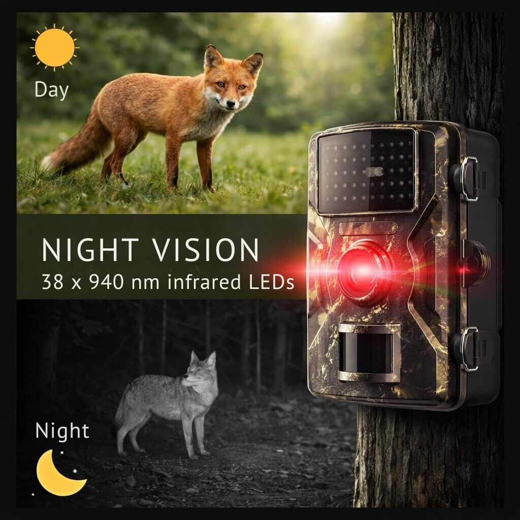Wildlife Monitoring Camera with Night Vision | Motion Sensor | Weather Resistant | Forest Protector