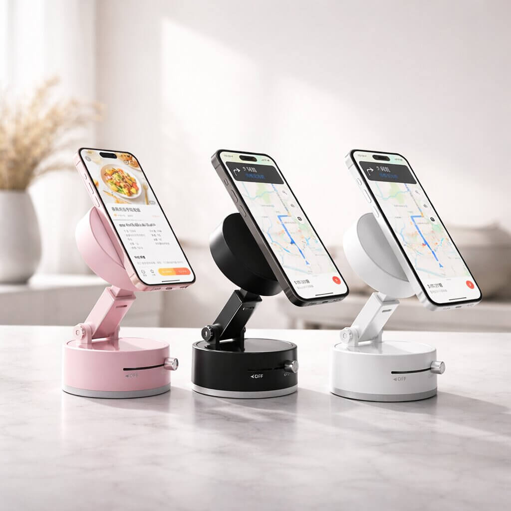 Car Phone Mount with Suction Base | Magnetic Hold | Flexible, Rotatable and Foldable | Magnevo