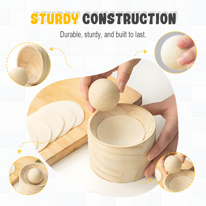 Dumpling Maker | Wooden Dough Stamp | Non-Stick Finish | DumpliForm