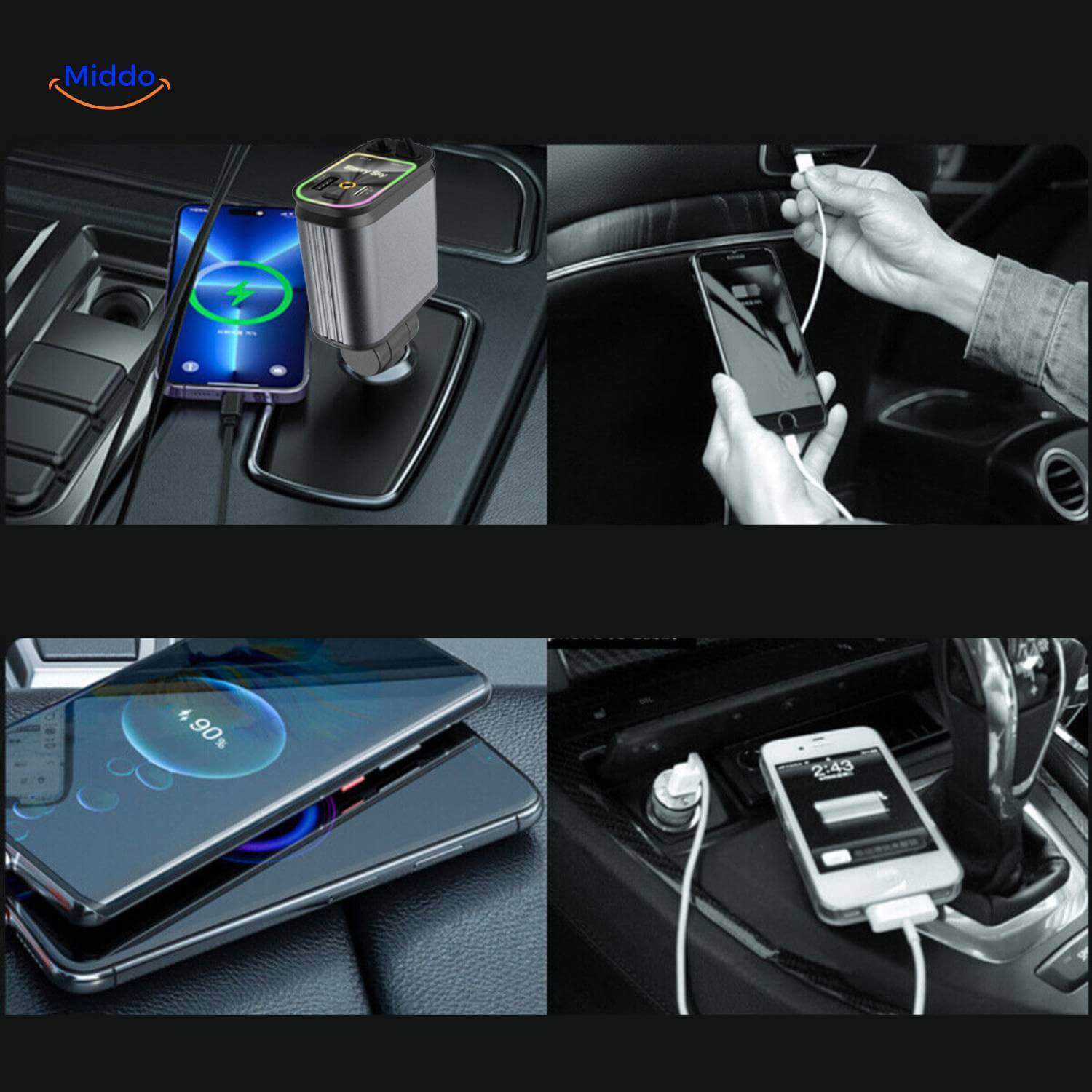 VoltAura™ — Charge Four Devices Fast & Light Up Your Night Drive Sky