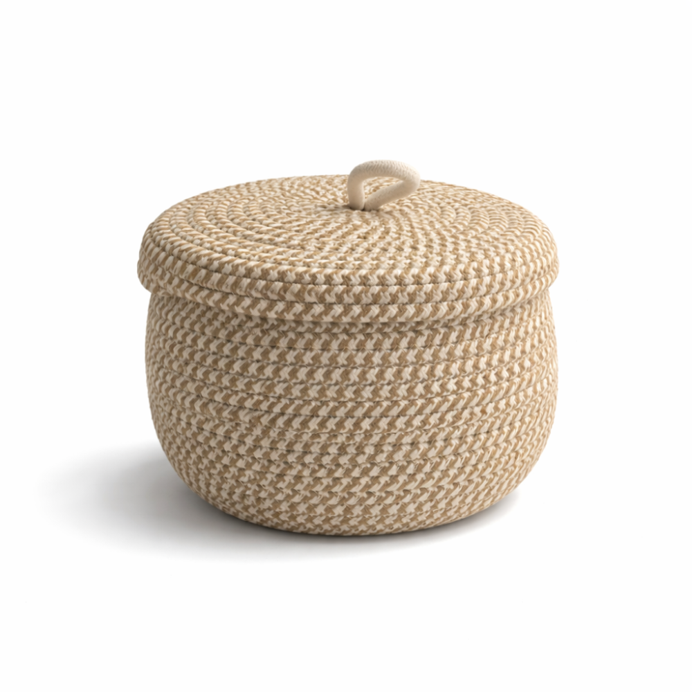 Handwoven Storage Basket | Round Woven Basket | Boho Style | CasaWeave