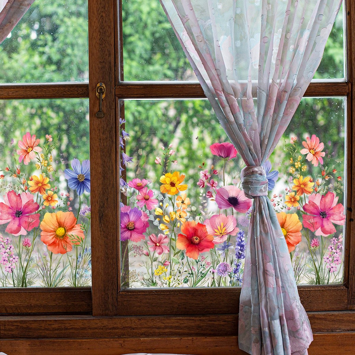 1+1 Free | Colorful Flower Bouquet Window Stickers
