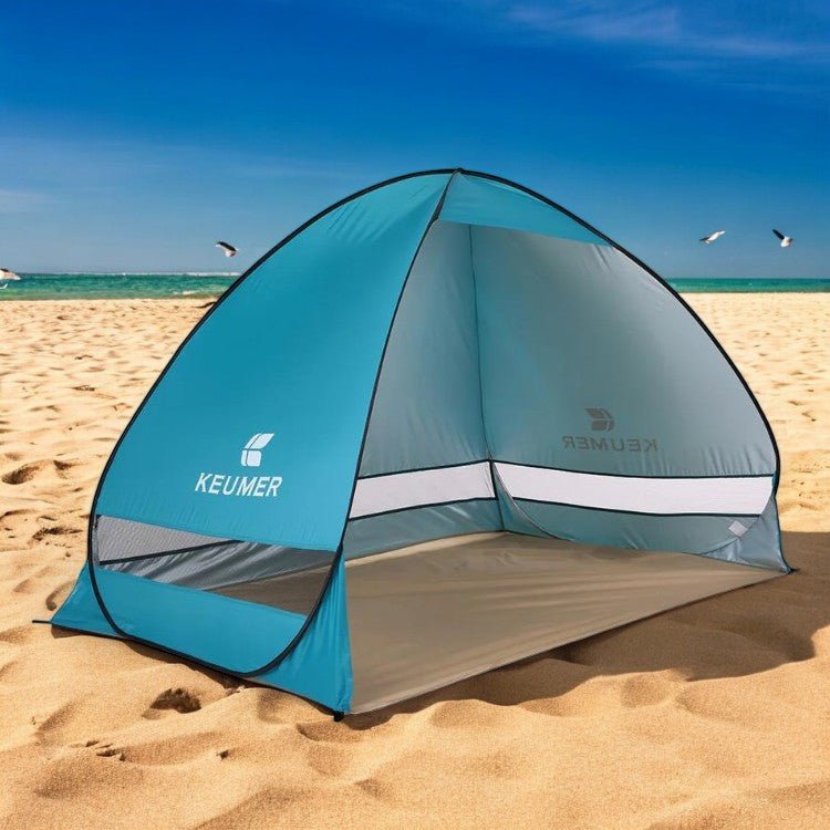 UV-Resistant Pop-Up Tent for Family Beach Outings with Wind Shield