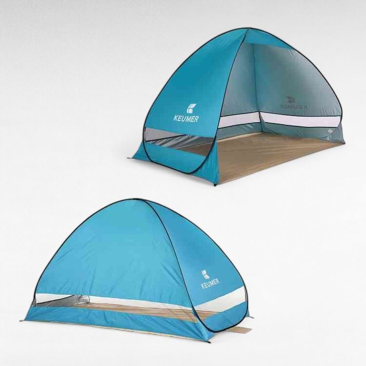 UV-Resistant Pop-Up Tent for Family Beach Outings with Wind Shield