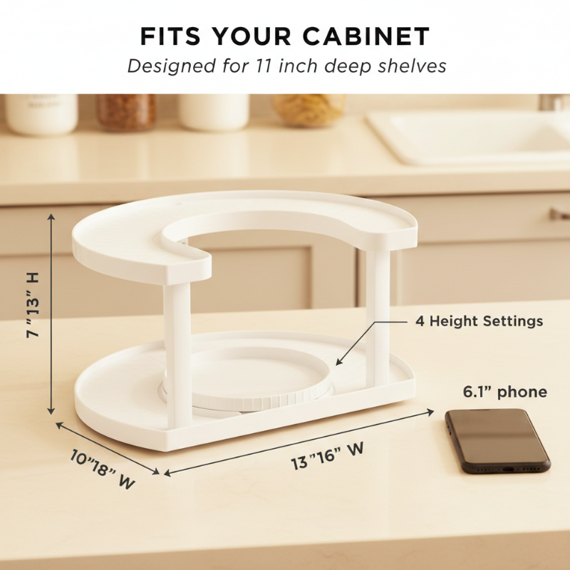 2-Tier Rotating Spice Rack - Quickly Organize and Simplify Cooking