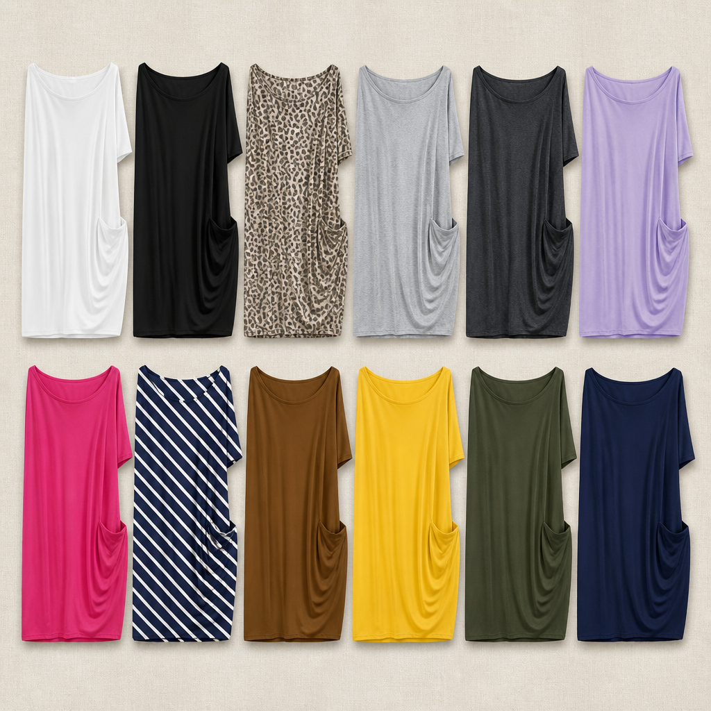 SolariaFlow™ – Relaxed Off-Shoulder Maxi Dress with Hidden Pockets