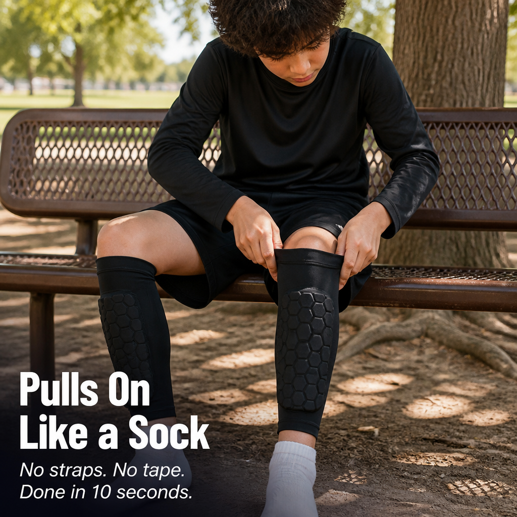 RevoGuard™ — Shield Young Shins From Every Tackle Without the Bulk or Slipping