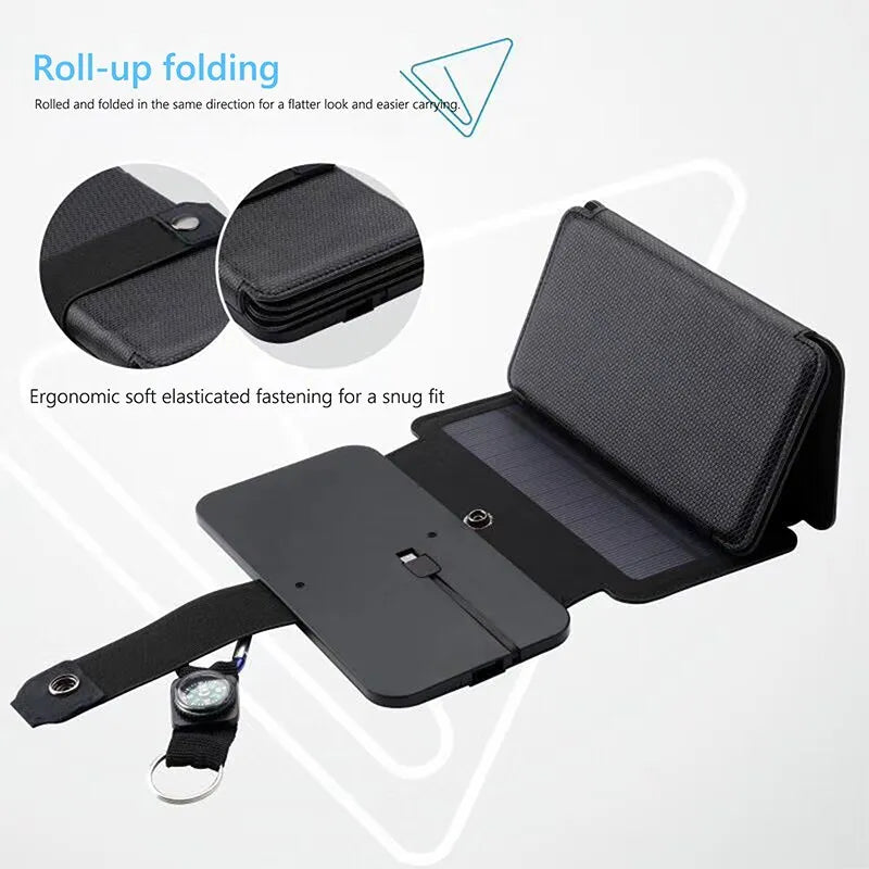 Portable Solar Charger with Foldable Design for Outdoor Use