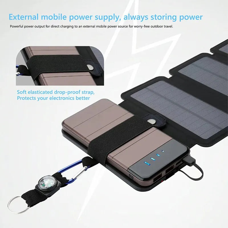 Portable Solar Charger with Foldable Design for Outdoor Use