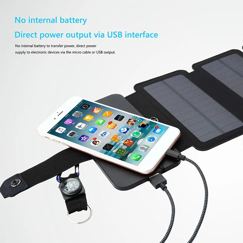 Portable Solar Charger with Foldable Design for Outdoor Use
