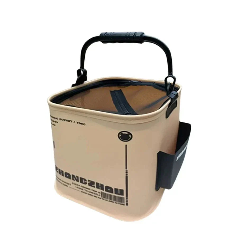 Collapsible Fishing Container with Drainage Feature