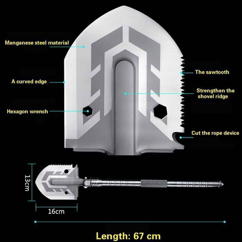 Portable Tactical Shovel - Versatile Folding Military Tool