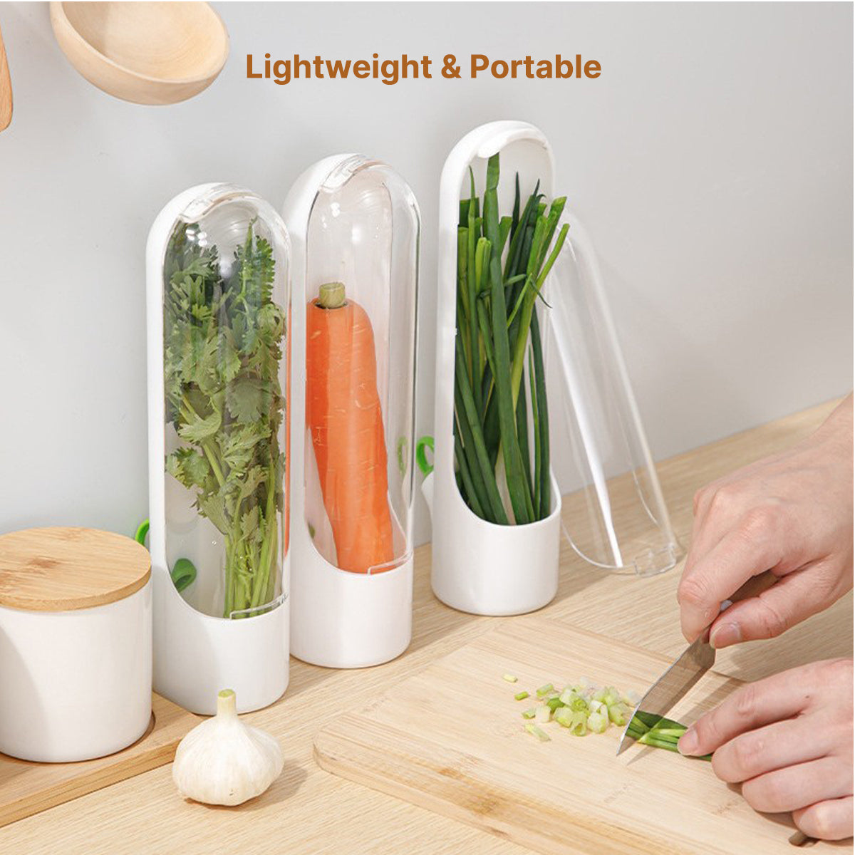 Container for Storing Fresh Herbs and Vegetables