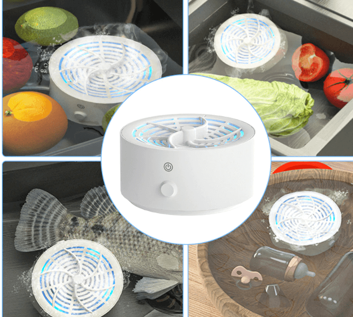 Portable Battery-Operated Cleaner for Fruits and Vegetables in Kitchen