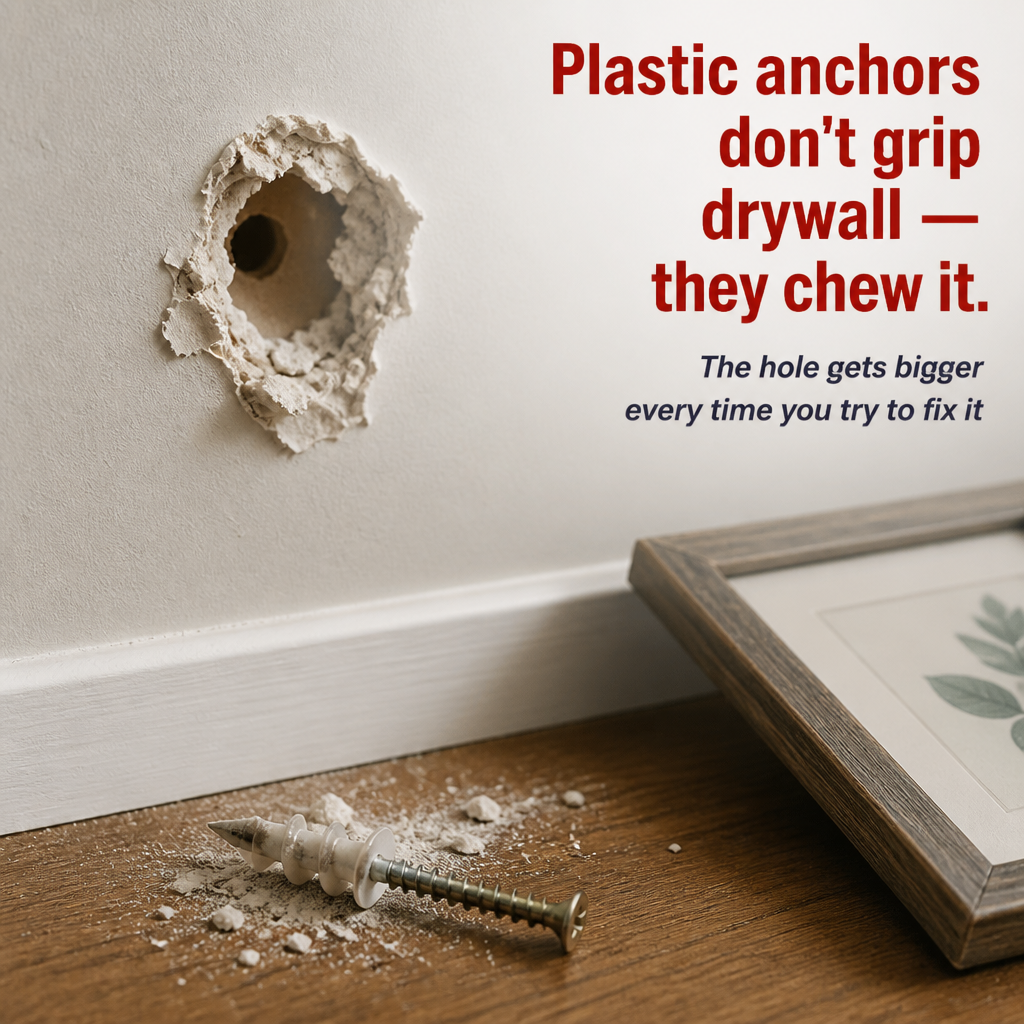 TitanFixx™ — Hammer-In Steel Anchors That Grip Drywall From the Back