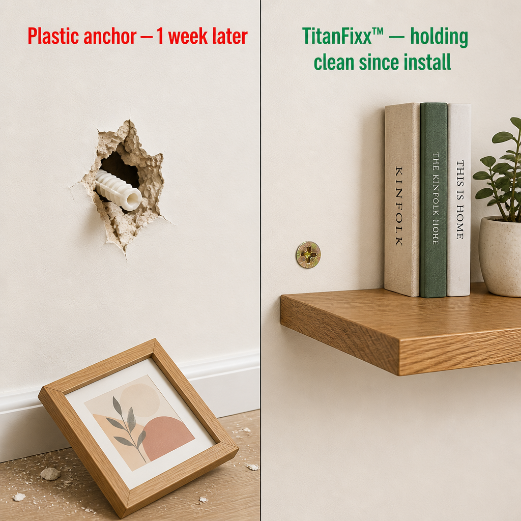 TitanFixx™ — Hammer-In Steel Anchors That Grip Drywall From the Back